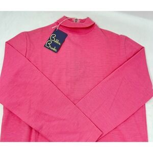 VTG Bobbie Brooks NWT Pink Turtleneck Long Sleeve Top Shirt Sweater Zip Sz S 5-7
